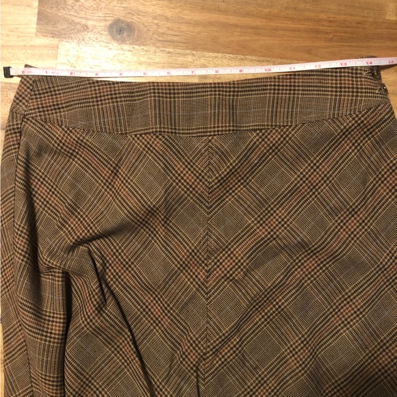 East 5th Vintage Brown Plaid Midi Skirt Size 6 - Picture 6 of 10